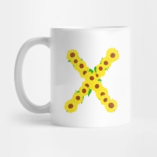 Sunflowers Initial Letter X (White Background) Mug